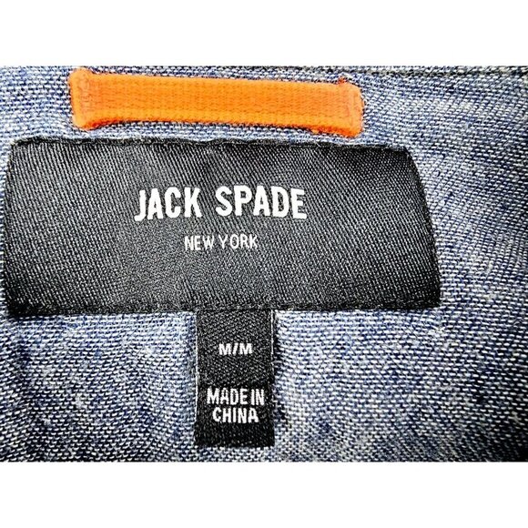 Jack Spade New York Size Medium Mens Blue White Flannel Stripe Long Sleeve Polo - Picture 4 of 10